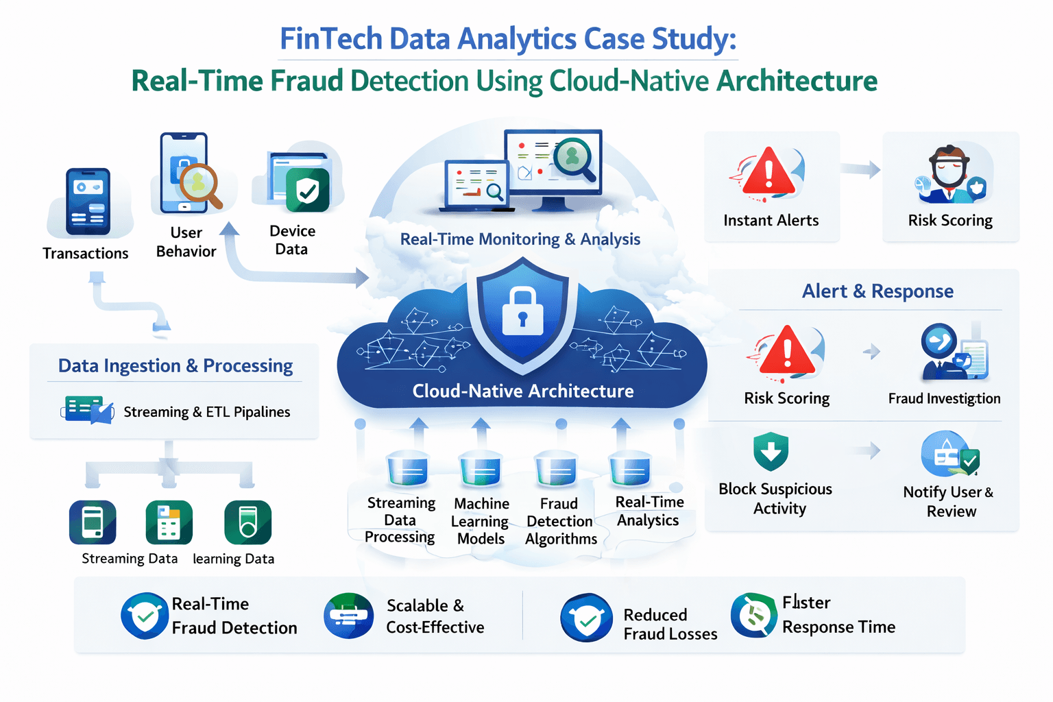 FinTech Data Analytics Case Study: Real-Time Fraud Detection Using Cloud-Native Architecture