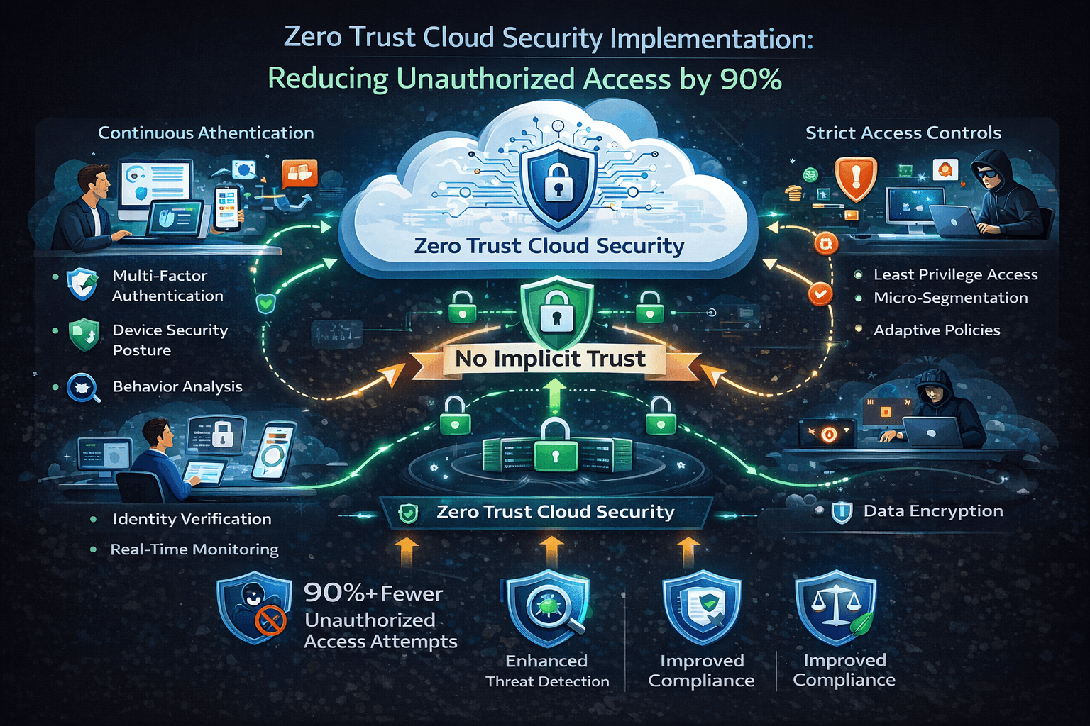 Zero Trust Cloud Security Implementation: Reducing Unauthorized Access by 90%