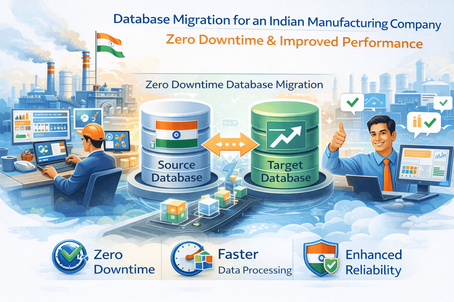 Database Migration for an Indian Manufacturing Company – Zero Downtime & Improved Performance